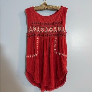 Free people flowy orange boho tank size M
